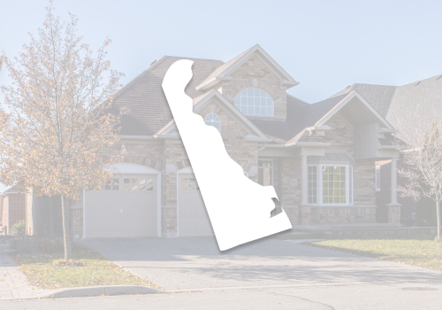 Maryland Home Inspection: A white state of delaware overlaying the background of a home