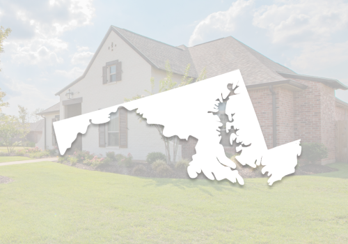 Maryland Home Inspection: A white state of maryland overlaying the background of a home